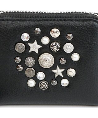 UNBILLION ペルケ perche / マルチスタッズ・ジャバラカードウォレット ライトブラック