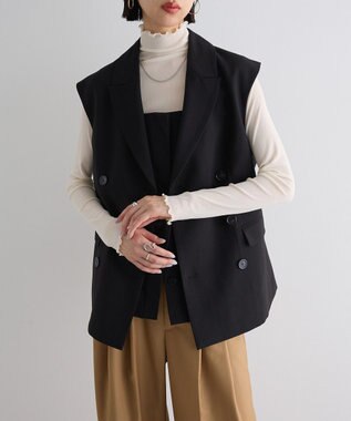 Green Parks テーラードベスト Black