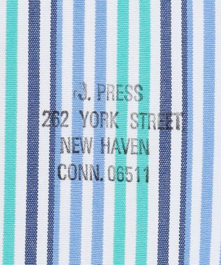 J.PRESS MEN SOMELOSコットンストライプ シャツ グリーン系1