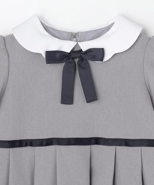 ANY KIDS 【2点セット】ノーカラー ボレロジャケット+襟付き ワンピース グレー