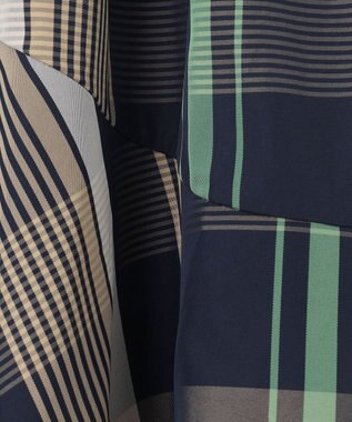 ANY L 【洗濯機可能/ウエストゴム】ビックチェックマーメイドスカート ネイビーベースチェック