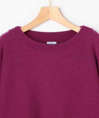 組曲 【加藤ローサさん着用】ウールカシミヤミックスボートネック ニット パープル系