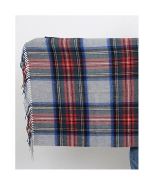 UNBILLION カシュネ cache nez / カシミヤ混紡毛チェック柄ストール GY