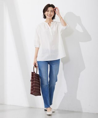 J.PRESS LADIES L ナチュラルジャージー カットソー ホワイト系