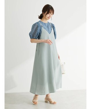 Green Parks 表面感キャミワンピース Blue