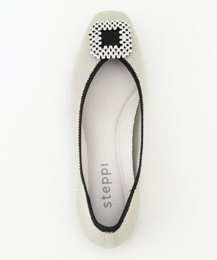 steppi 【洗える/撥水】ビジュー付 スクエア パンプス シルバー