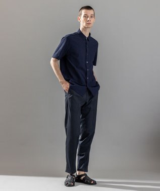 JOSEPH HOMME 【ストレッチ/ウエストゴム仕様】キャリーマンストレッチ ドロスト付ストレートパンツ / HOVE ネイビー系