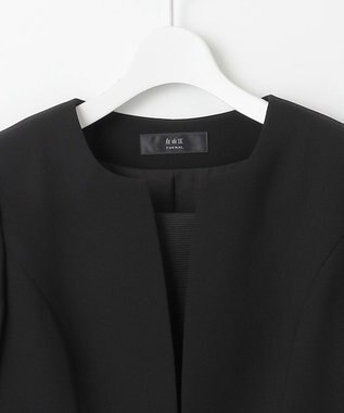 自由区 FORMAL 【ストレッチ/前開きワンピース】平二重 ジャケット+ワンピース ブラック系