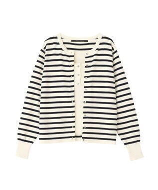 YECCA VECCA [UVカットマシンウォッシャブル]アンサンブルニット Border