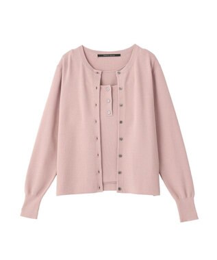 YECCA VECCA [UVカットマシンウォッシャブル]アンサンブルニット Pink