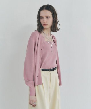 YECCA VECCA [UVカットマシンウォッシャブル]アンサンブルニット Pink