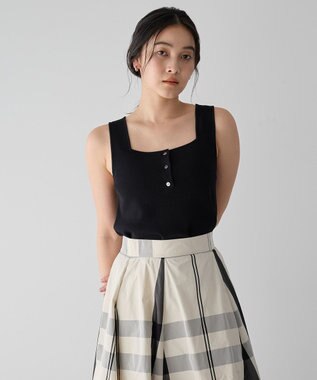 YECCA VECCA [UVカットマシンウォッシャブル]アンサンブルニット Black