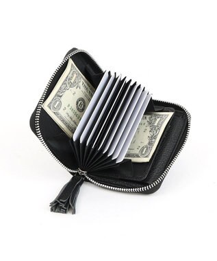 UNBILLION ペルケ perche / マルチスタッズ・ジャバラカードウォレット ライトブラック