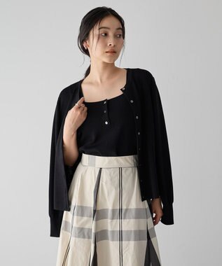 YECCA VECCA [UVカットマシンウォッシャブル]アンサンブルニット Black