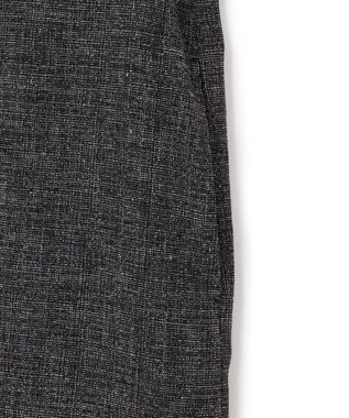 ICB L ミックスブッチャー バックスリットジレ ブラック×オフホワイト