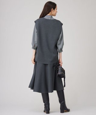 自由区 S 【セットアップ対応・洗える】ウールミラノニット ベスト チャコール