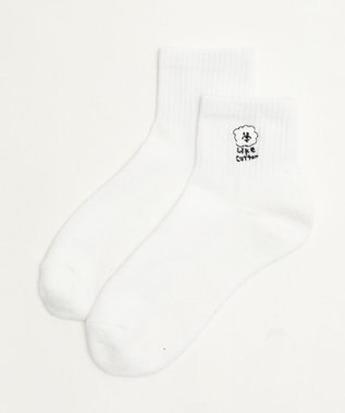 WEGO 手描き風刺繍アンクルパイルソックス 柄3