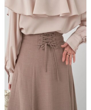 earth music&ecology バックレースアップスカート Mocha