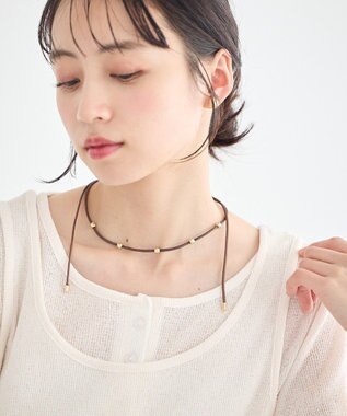 earth music&ecology メタルポイントコードネックレス Gold