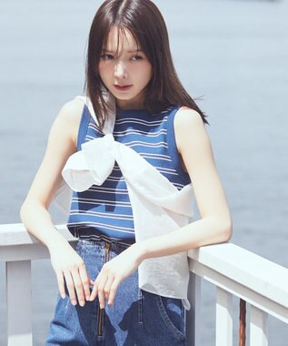 earth music&ecology 【WEB限定】リブタンクトップ ブルー