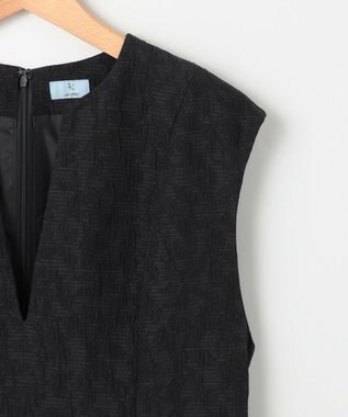 組曲 フラワーラメジャカード ジャンパースカート ブラック系