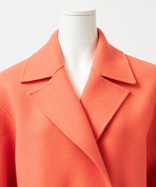 23区 S 【R(アール)】ウールメルトンリバー ロング ラップコート オレンジ系