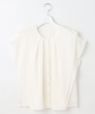 自由区 【カタログ掲載・接触冷感・洗える】シアーラミーローンフリル ブラウス オフ