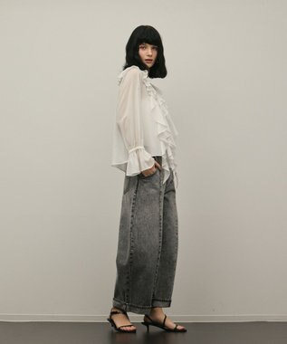 GRACE CONTINENTAL クロップトバレルパンツ ブラック