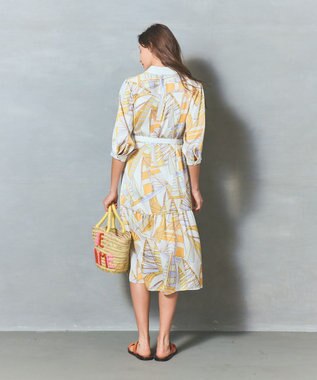 GRACE CONTINENTAL キカヨットプリントワンピース イエロー