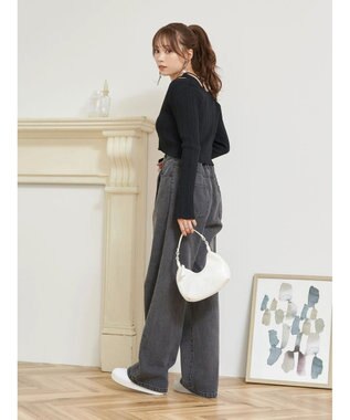 earth music&ecology ＳＥＴ２点ショートカーディガン＋レイヤードタンク Black