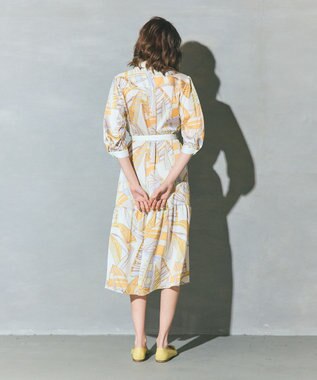 GRACE CONTINENTAL キカヨットプリントワンピース イエロー