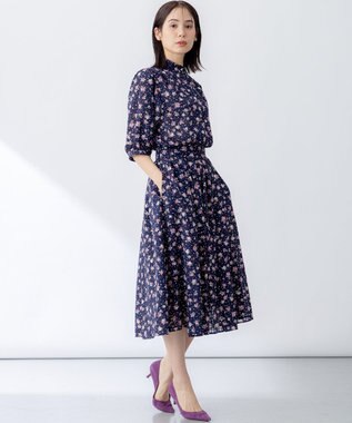 組曲 S フラワードットプリント ブラウス ネイビー系5