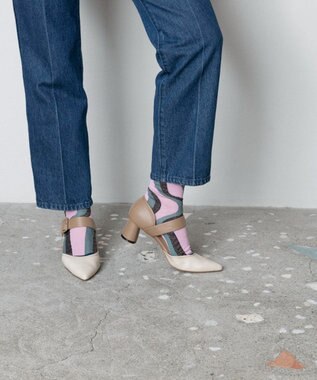 TRICOTE WAVE STRIPE SOCKS／ウェーブストライプソックス 48KHAKI