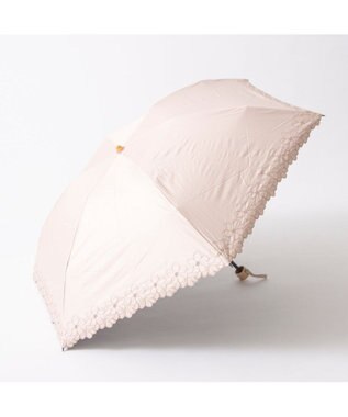 UNBILLION カシュネ cachenez / 【晴雨兼用】【日傘】 【UV カット率99.999.9％以上】PU軽量フラワー刺繍ミニ折りたたみ傘 ピンク