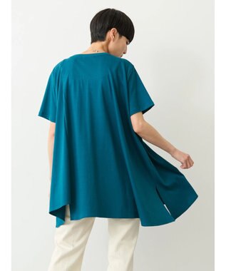 AMERICAN HOLIC キレイｃｏｔｔｏｎ切替ヘムカットチュニック Blue Green