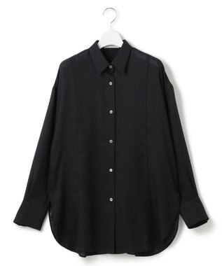 ICB L 【洗える】 シアービエラ デザインシャツ ブラック系