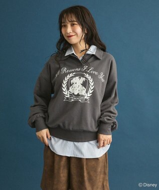 Green Parks １０１匹わんちゃん／ポロ衿裏毛スウェット Charcoal Gray
