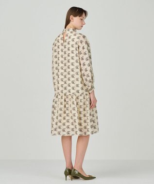 GRACE CONTINENTAL シルクモノグラムドレス ベージュ