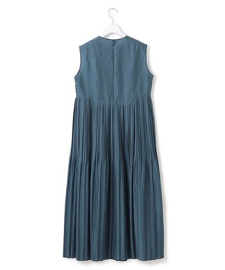 23区 【洗える】プリーツコンビ ワンピース ダークグリーン系