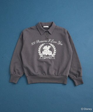 Green Parks １０１匹わんちゃん／ポロ衿裏毛スウェット Charcoal Gray