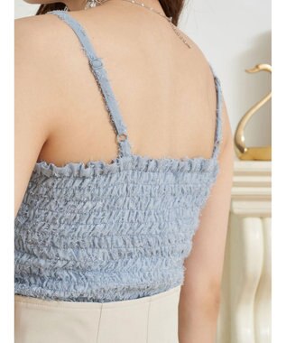 earth music&ecology ＳＥＴ２点カットジャカードカーディガン＋ビスチェ Sax