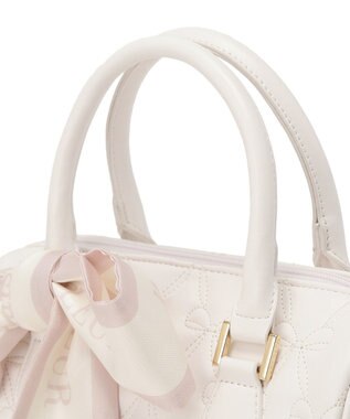 Maison de FLEUR スカーフ付きリボンキルティング2Wayボストン Pink