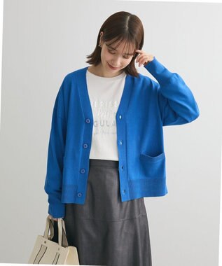 Green Parks 洗える　Ｖネックカーディガン Blue