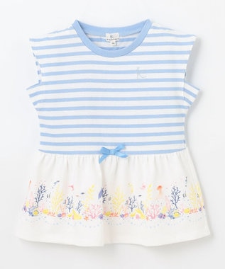 組曲 KIDS 【110-140㎝】ENOSUI Border Tシャツ サックスブルー系1