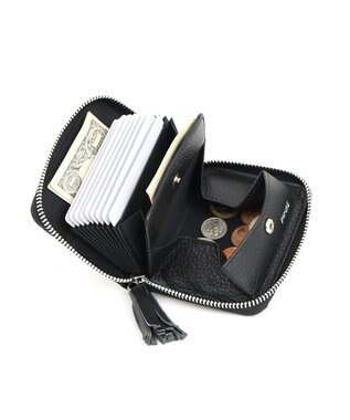 UNBILLION ペルケ perche / マルチスタッズ・ジャバラカードウォレット ライトブラック