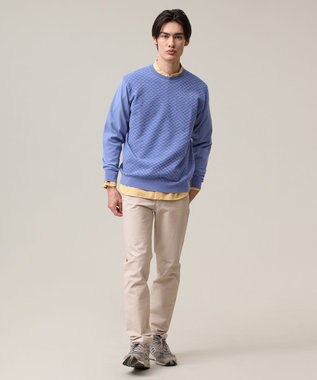 J.PRESS MEN 軽やかに着映える上質ベーシック【ストレッチ / イージーケア】【FLEX YARN】クルーネック ニット ブルー系