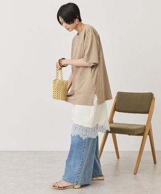 AMERICAN HOLIC バックロゴルーズＴシャツ Beige