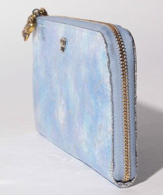 ANNA SUI パピヨン Lファスナー薄マチ長財布 ライトブルー
