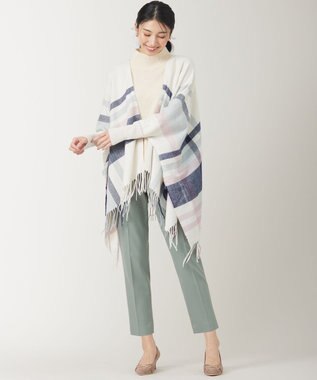 ANY SIS チェック ポンチョ ブルー系チェック