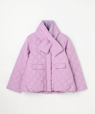 組曲 KIDS 【150-170㎝】マフラー付き中綿キルト アウター ラベンダー